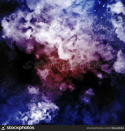 Cosmic clouds of mist on bright colorful backgrounds