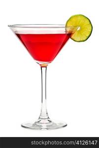 Cosmopolitan cocktail drink isolated on white background