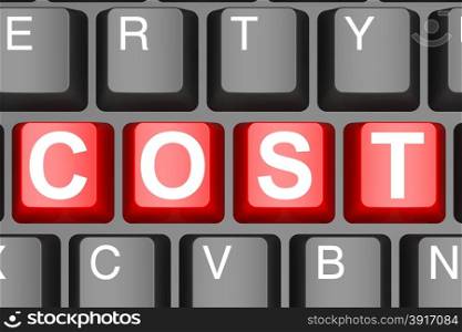Cost button on modern computer keyboard image with hi-res rendered artwork that could be used for any graphic design.