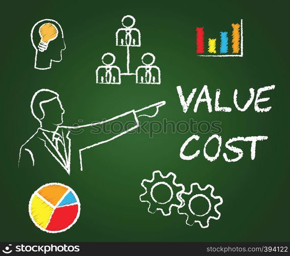 Cost Versus Value Man Portrays Spending vs Benefit Received. Analysis Of Return On Investment Or Roi - 3d Illustration