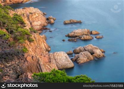 Costa Brava coastal from Spain, long exposure picture