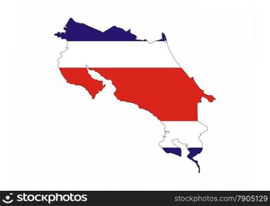costa rica country flag map shape national symbol