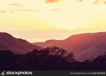 Costa Rica landscapes. Beautiful mountains landscape in Costa Rica, Central America