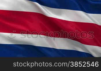 Costa Rica Nationalflagge im Wind. Endlosschleife.