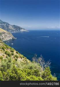 Costiera Amalfitana, Salerno, Campania, Southern Italy: the coast at summer (July)