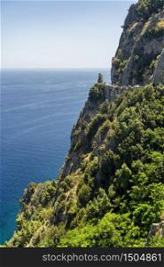 Costiera Amalfitana, Salerno, Campania, Southern Italy: the coast at summer (July)