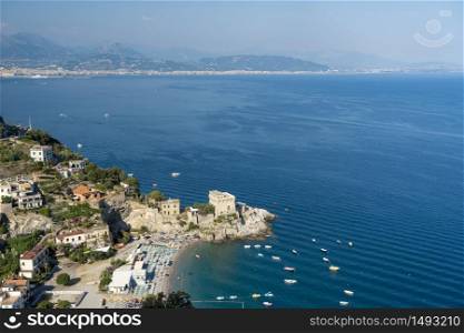 Costiera Amalfitana, Salerno, Campania, Southern Italy: the coast at summer (July). Erchie