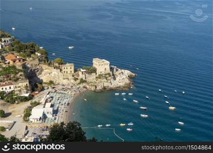 Costiera Amalfitana, Salerno, Campania, Southern Italy: the coast at summer (July). Erchie