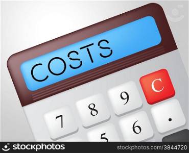 Costs Calculator Indicating Bills Money And Calculate