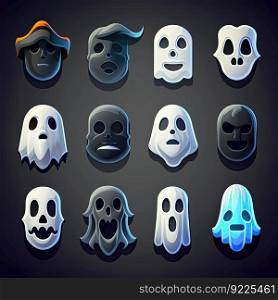 costume ghost scary character ai generated. icon fantasy, fly monster, night costume ghost scary character illustration. costume ghost scary character ai generated