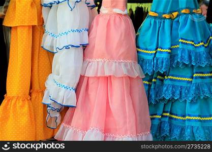 costumes gypsy ruffle dress colorful andalusian Spain