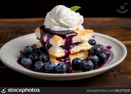 Cottage cheese casserole with sour cream and blueberries. Cottage cheese casserole with sour cream and berries