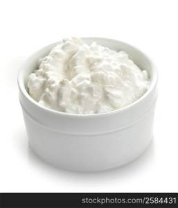 Cottage Cheese In A White Bowl