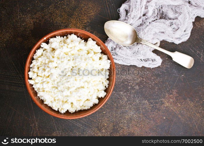 cottage cheese in bowl on a table