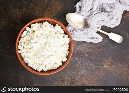 cottage cheese in bowl on a table