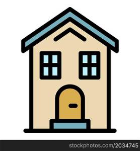Cottage icon. Outline cottage vector icon color flat isolated. Cottage icon color outline vector