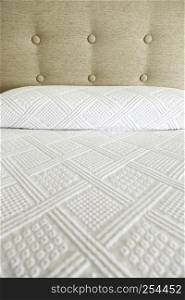 Cotton bed cover for winter, bedding detail, textile