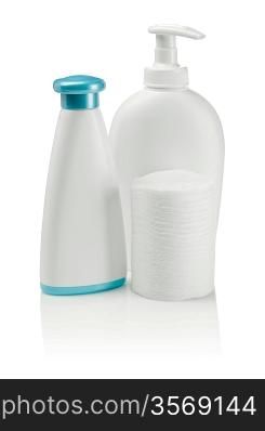cotton pads and bottles