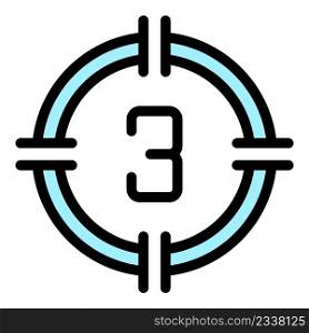 Countdown movie icon. Outline countdown movie vector icon color flat isolated. Countdown movie icon color outline vector