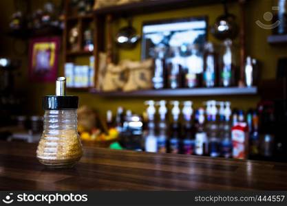 counter and coffee shop interior abstract background