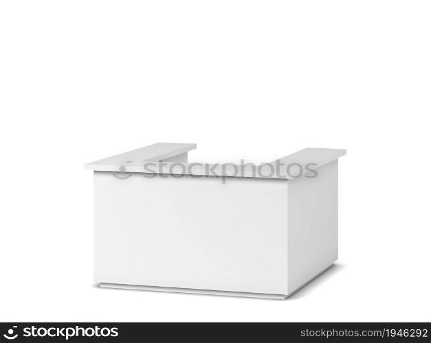Counter stand mockup. 3d illustration isolated on white background