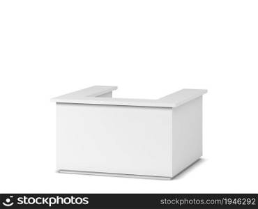 Counter stand mockup. 3d illustration isolated on white background