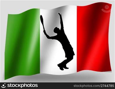 Country Flag Sport Icon Silhouette Series ? Italian Tennis