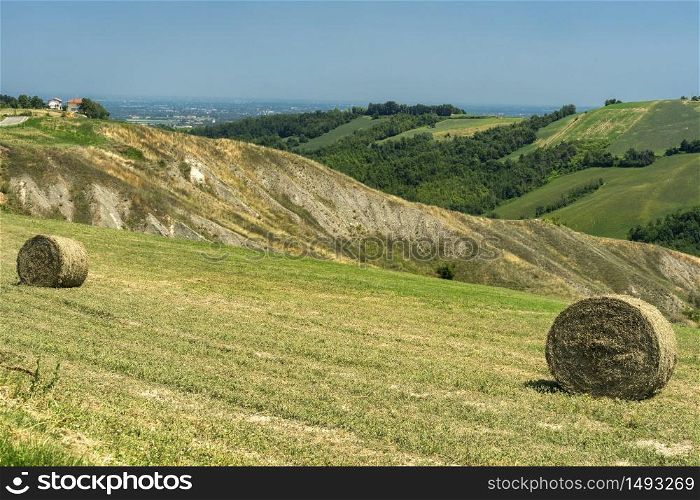 Country landscape at summer at Rivalta di Lesignano Bagni, Parma, Emilia-Romagna, Italy