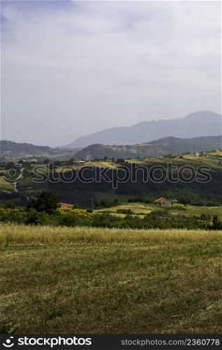 Country landscape in Campania near Bisaccia and Lacedonia, Avellino province, Italy, at summer