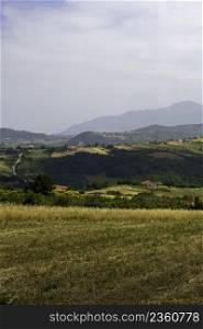 Country landscape in Campania near Bisaccia and Lacedonia, Avellino province, Italy, at summer