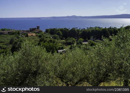 Country landscape near Civita di Bagnoregio, Viterbo province, Lazio, Italy, at summer