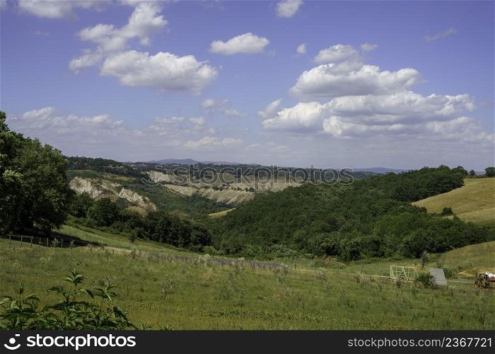 Country landscape near Civita di Bagnoregio, Viterbo province, Lazio, Italy, at summer