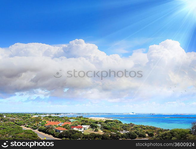 Countryside Landscape with Farm