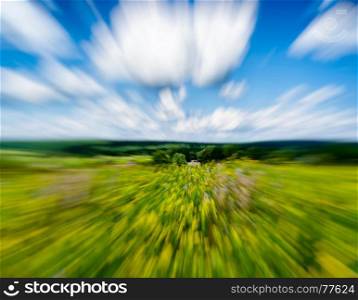 Countryside summer vivid motion abstraction