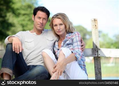 couple against fence