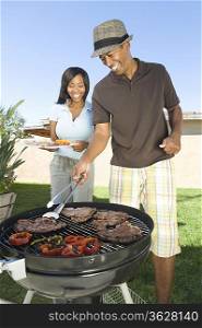 Couple at a barbeque