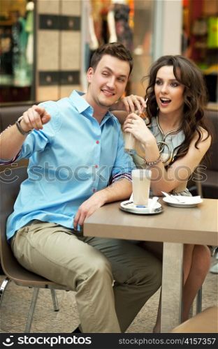 Couple at a cafe.