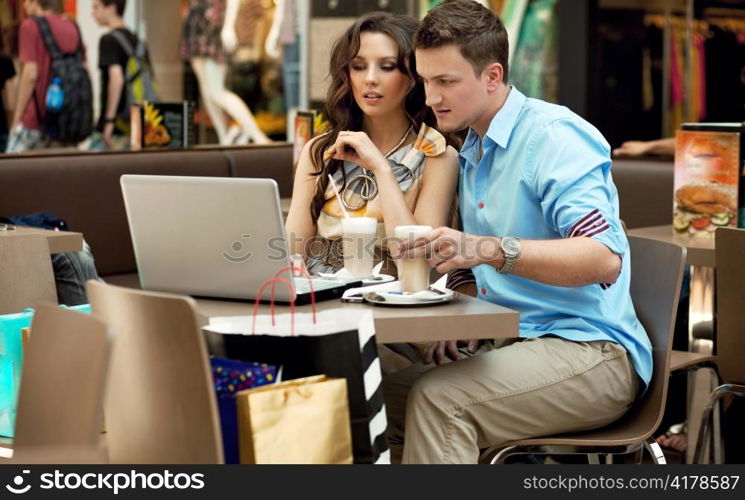 Couple at a cafe.