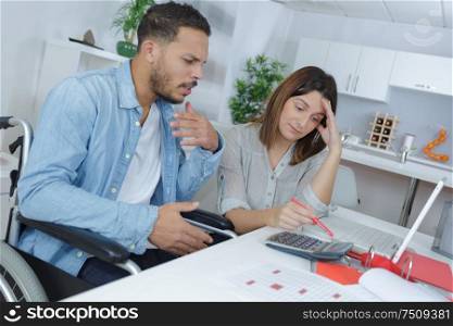 couple at home grinding out some numbers