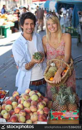 couple at market