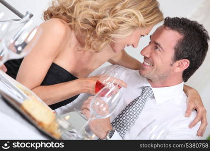 Couple at table