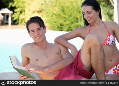 Couple at the poolside