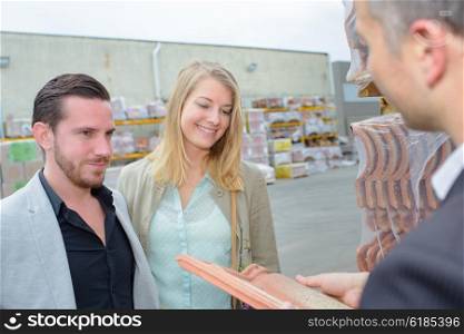 couple buying building materials