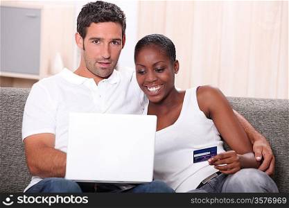 Couple buying on-line