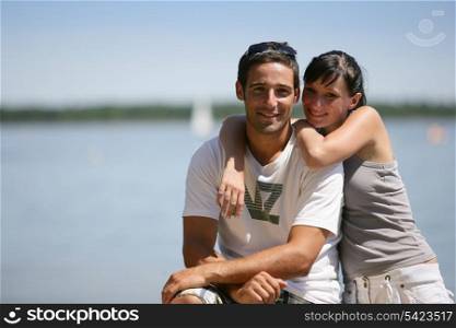 Couple by lake