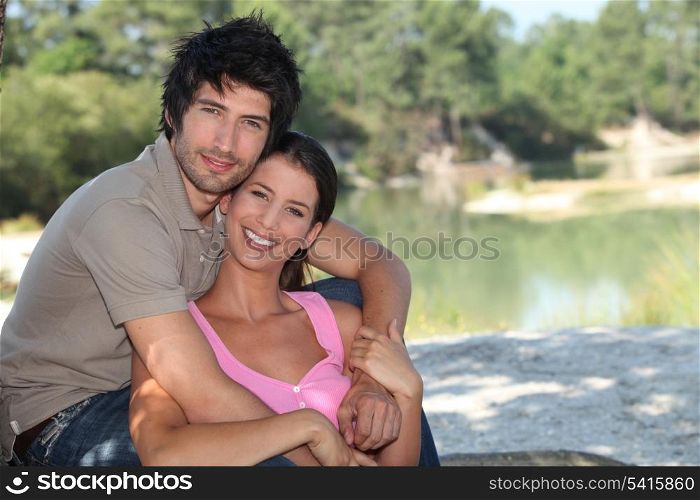 Couple by the lake
