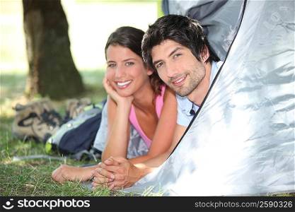 Couple camping