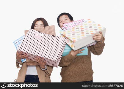 Couple carrying shopping bags