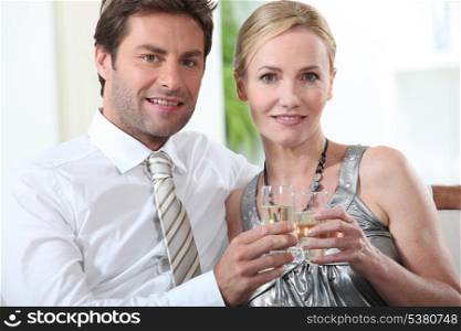 Couple celebrating an event