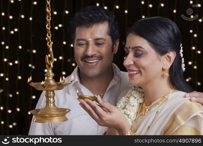 Couple celebrating Diwali